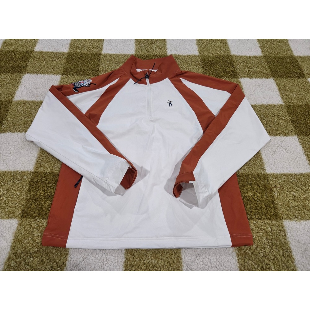 Jordan x Eastside Golf Half-Zip Windbreaker White Orange Delaware State Men M